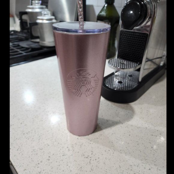 HTF Starbucks 2018 Rose Gold Stainless Steel Glitter Tumbler